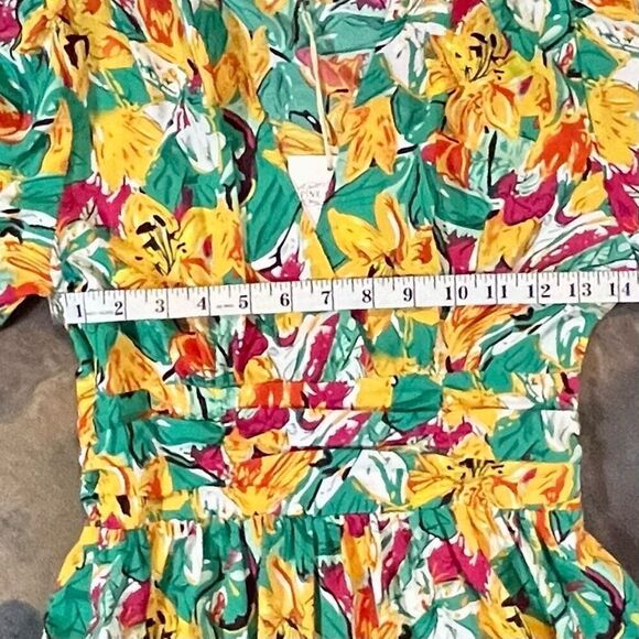 NWT Pink Martini Multicolor Floral V-neck Puff Sleeved Midi Dress - Picture 6 of 12